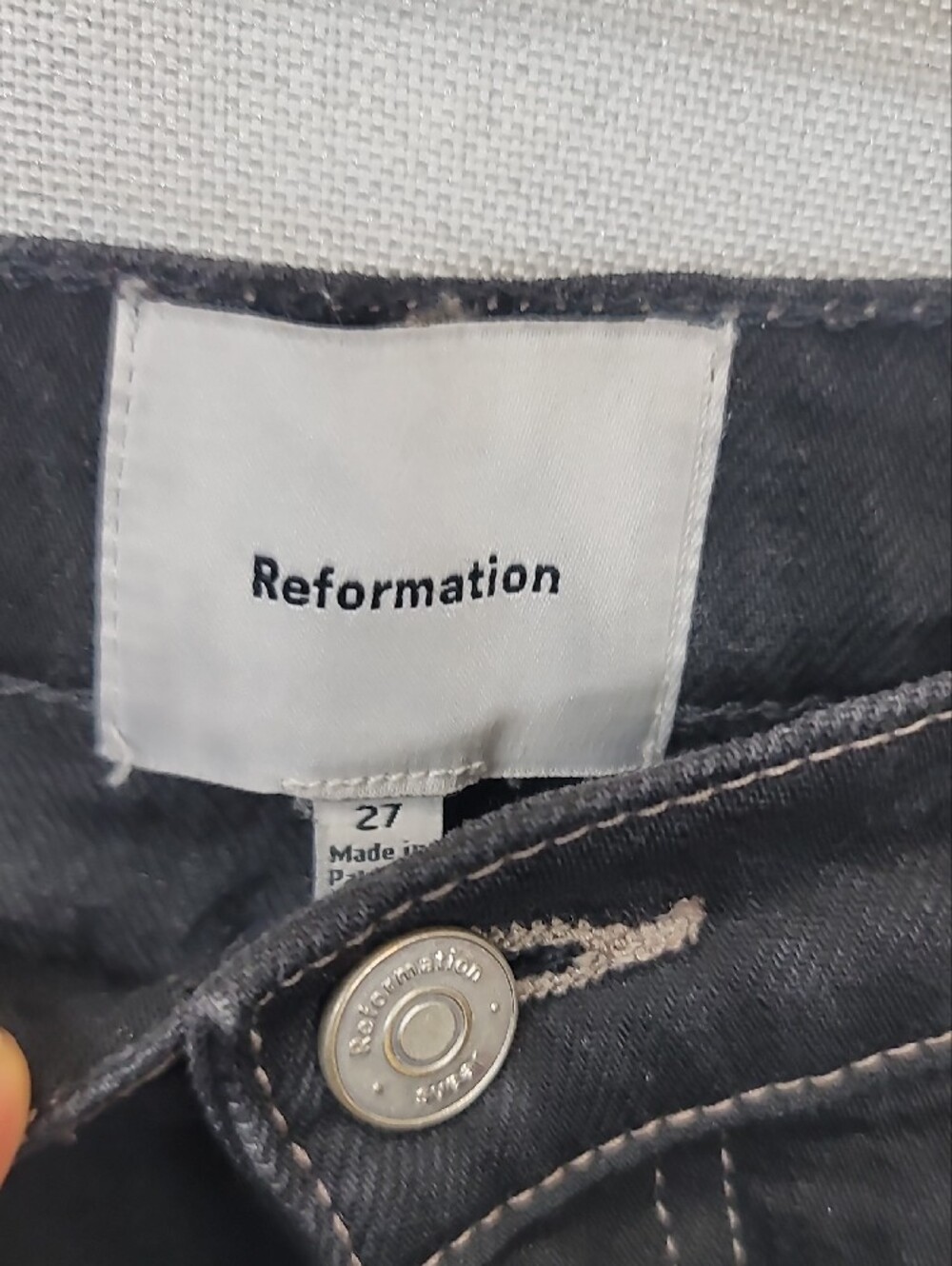 Reformation Alyssa Stretch High Rise Wide Leg Jeans in black Size 27 - Picture 5 of 9